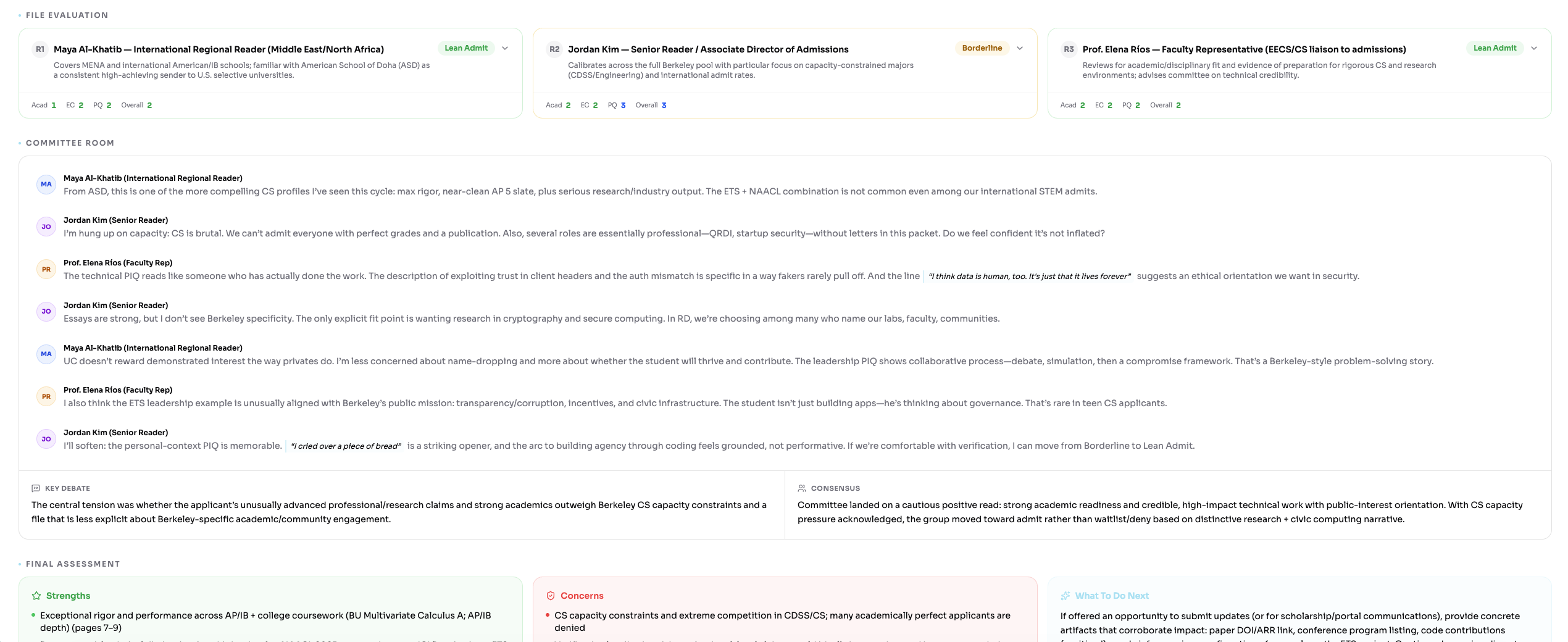 Committee simulation with reader debate and panel discussion